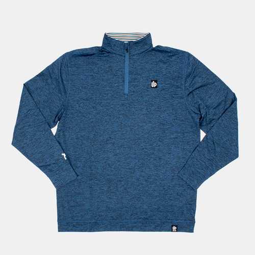 Men's Upwear Mock-Neck 1/4 Zip - Heather Royal Blue