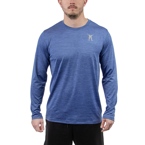 Men's UpWear Long Sleeve Tee - Heather Royal Blue